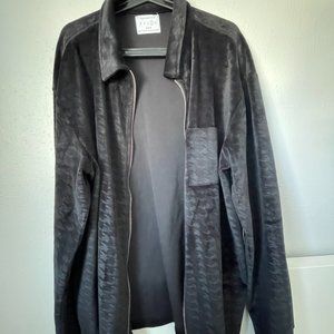Men's Urban Outfitters Black Velour Zip Up